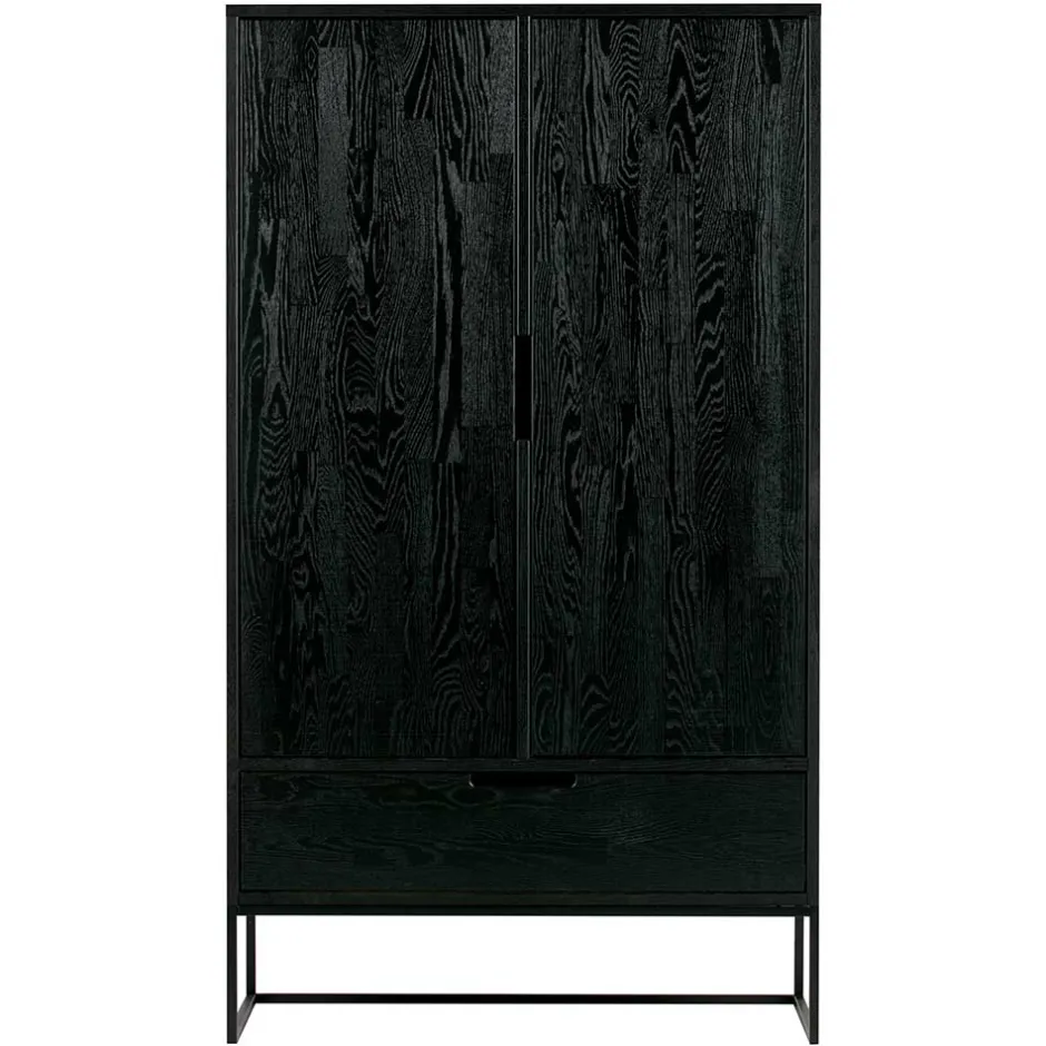 Wohnen Schwarzer Schrank aus Holz & Metall - Almery