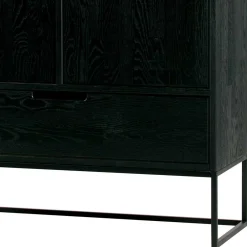 Wohnen Schwarzer Schrank aus Holz & Metall - Almery