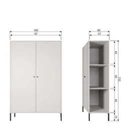 Wohnen Schwarzer Schrank mit Doppeltür - 100x155x40 - Burgossi
