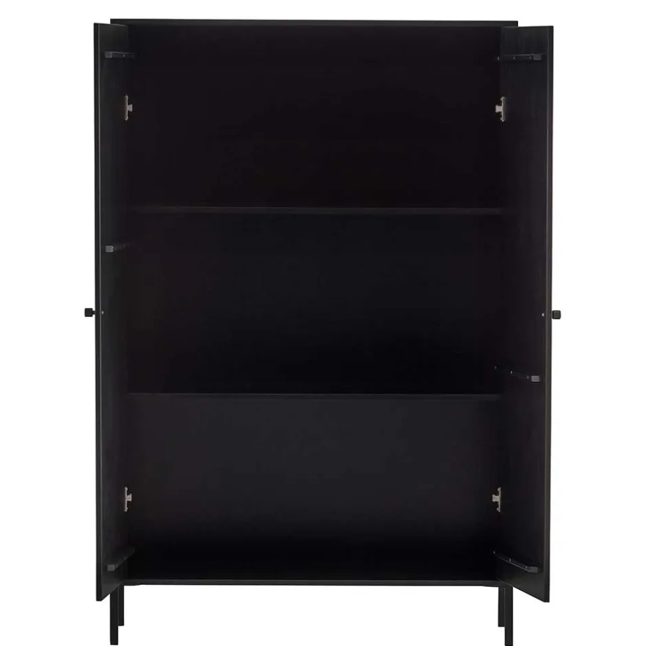 Wohnen Schwarzer Schrank mit Doppeltür - 100x155x40 - Burgossi