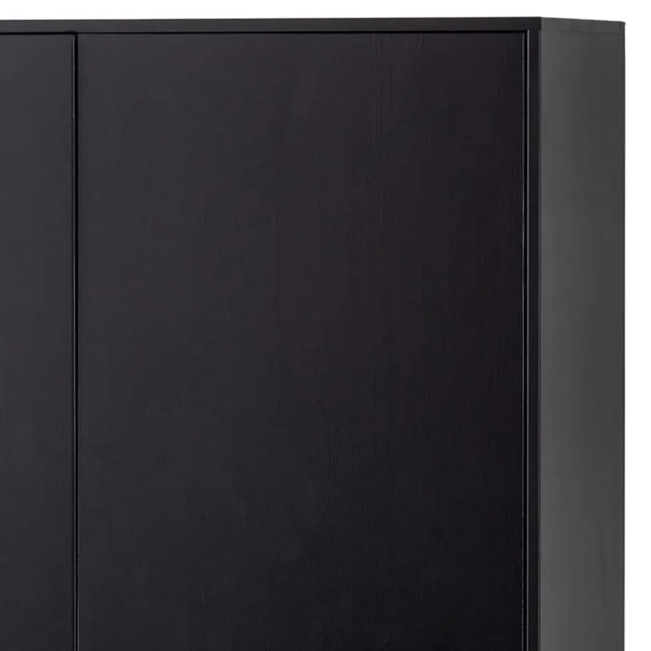 Wohnen Schwarzer Schrank mit Doppeltür - 100x155x40 - Burgossi