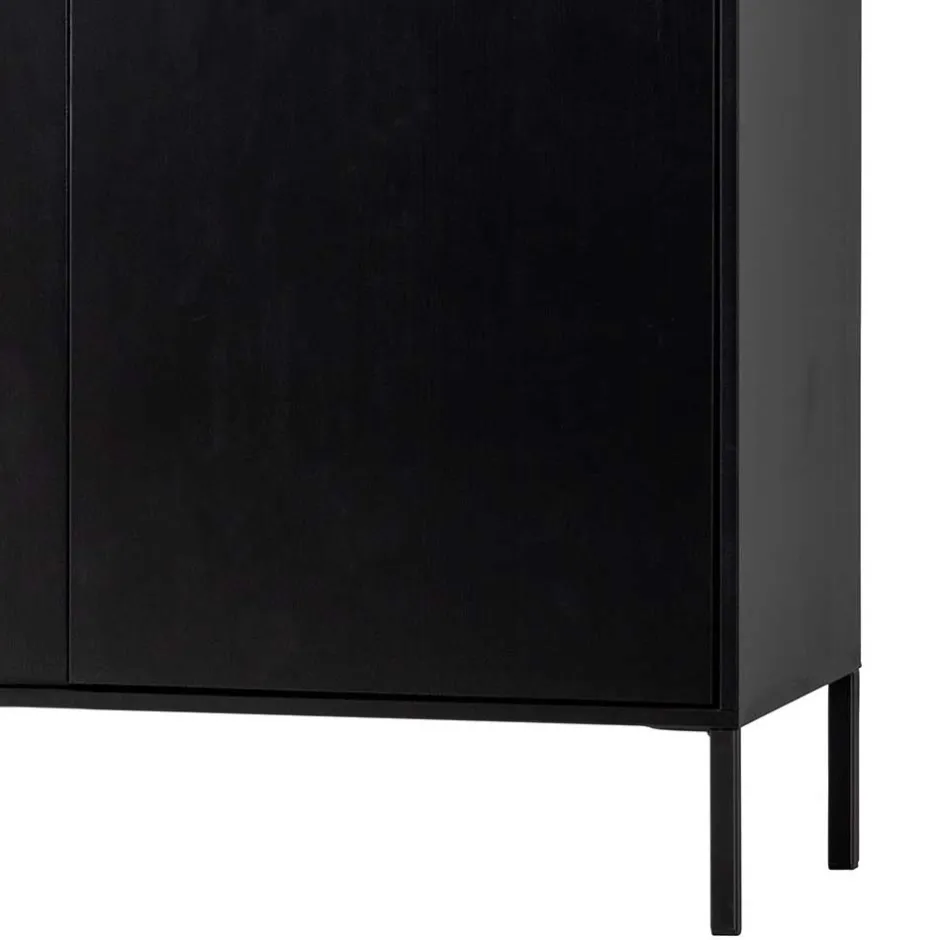 Wohnen Schwarzer Schrank mit Doppeltür - 100x155x40 - Burgossi