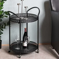 Schwarzer Servierwagen in rundem Design - Mapel^Wohnen Hot