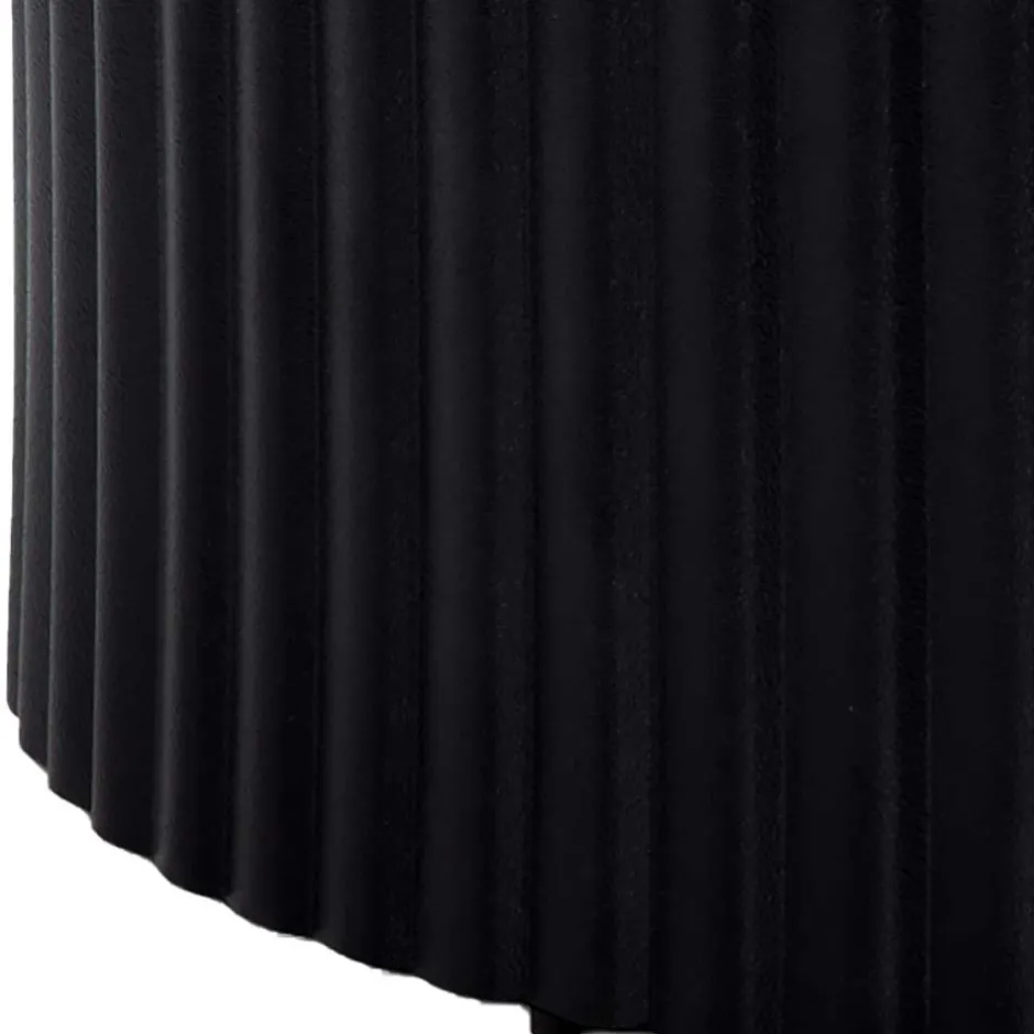 Schwarzer Sofatisch mit gerilltem Zylindergestell - Crocetta^Wohnen New