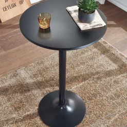 Wohnen Schwarzer Stehtisch in Rund 60 cm - Cleva