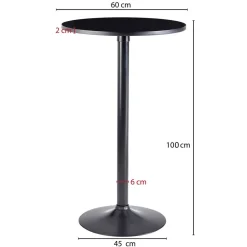 Wohnen Schwarzer Stehtisch in Rund 60 cm - Cleva