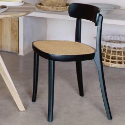 Schwarzer Stühle mit Rattan - Racer (2er Set)^Wohnen Hot