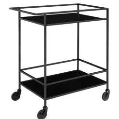 Wohnen Schwarzer Teewagen auf Metallrollen - Kalinca