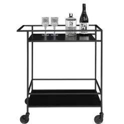 Wohnen Schwarzer Teewagen auf Metallrollen - Kalinca