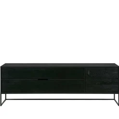 Schwarzer TV Unterschrank mit zwei Schubladen - Almery^Wohnen New
