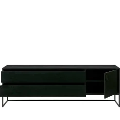 Schwarzer TV Unterschrank mit zwei Schubladen - Almery^Wohnen New