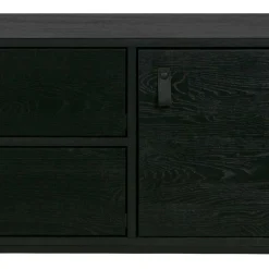 Schwarzer TV Unterschrank mit zwei Schubladen - Almery^Wohnen New