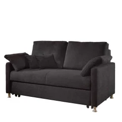 Wohnen Schwarzes 2er Sofa mit Schlaffunktion - Laromain