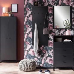 Wohnen Schwarzes Flurmöbel Set - Anderian (vierteilig)