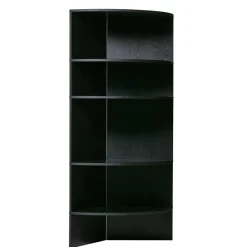 Schwarzes Holz Regal in Halbrund - Nircana^Wohnen Outlet