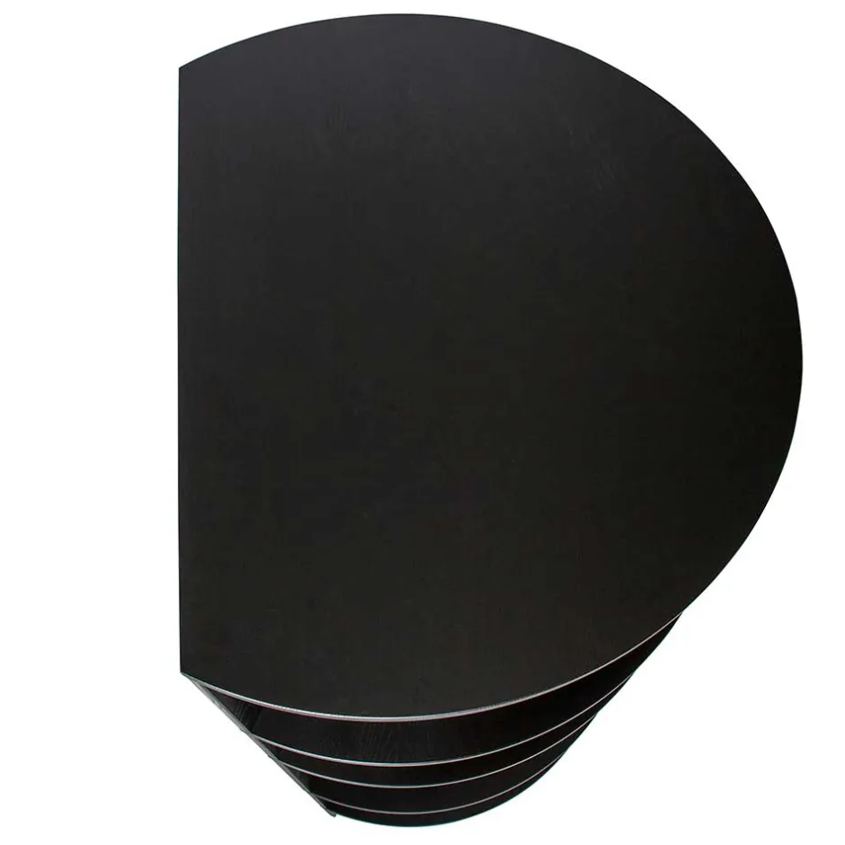 Schwarzes Holz Regal in Halbrund - Nircana^Wohnen Outlet
