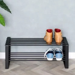 Schwarzes Schuh-Regal aus Stahl - Satroni^Wohnen Clearance