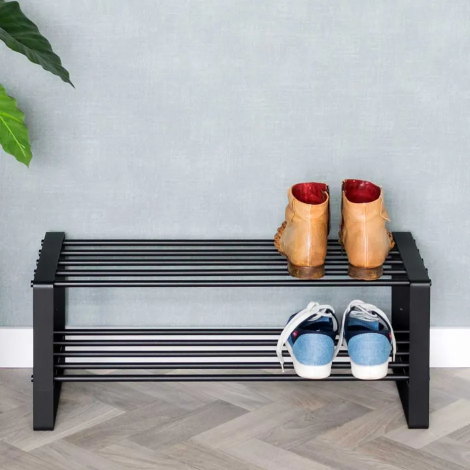 Schwarzes Schuh-Regal aus Stahl - Satroni^Wohnen Clearance