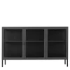 Schwarzes Sideboard mit drei Glastüren - Frumus^Wohnen Online