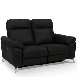 Wohnen Schwarzes Zweier Sofa mit Relaxfunktion - Salma