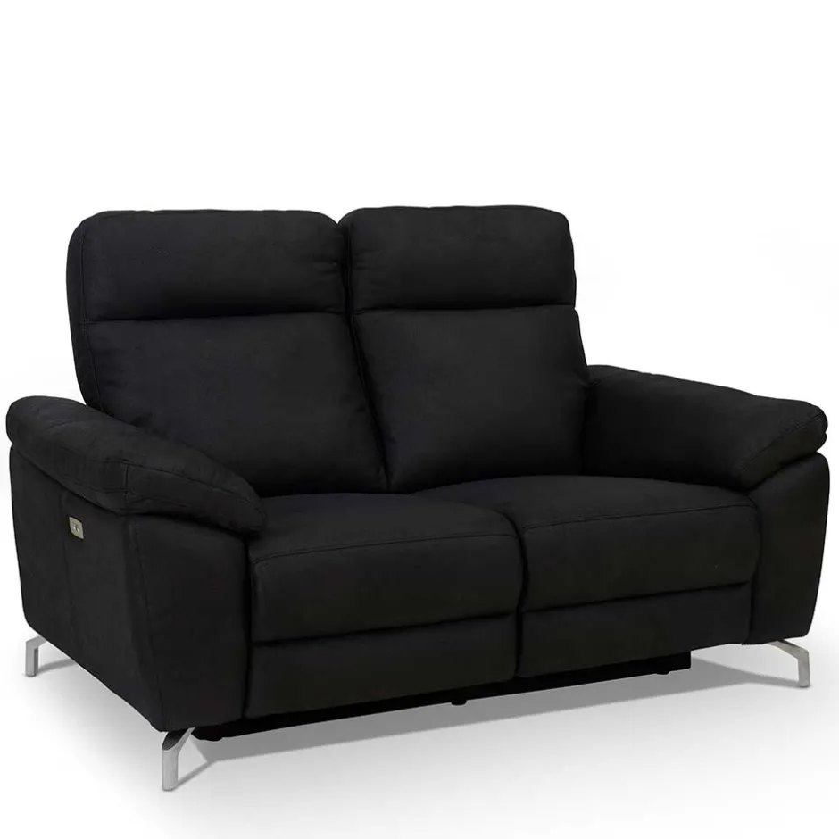 Wohnen Schwarzes Zweier Sofa mit Relaxfunktion - Salma