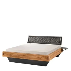 Wohnen Schwebebett mit Leder-Kopfteil - Emjan