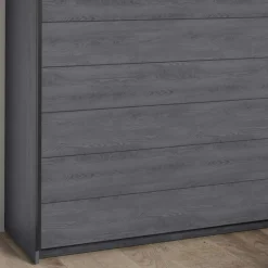 Wohnen Schwebetüren-Kleiderschrank in Eiche Grau - Carika