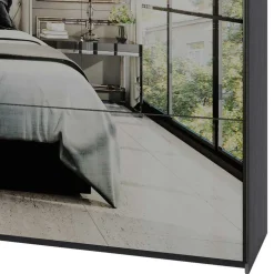 Wohnen Schwebetüren-Kleiderschrank in Eiche Grau - Carika