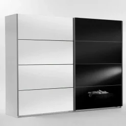 Wohnen Schwebetürenschrank Carno mit Schwarzglas