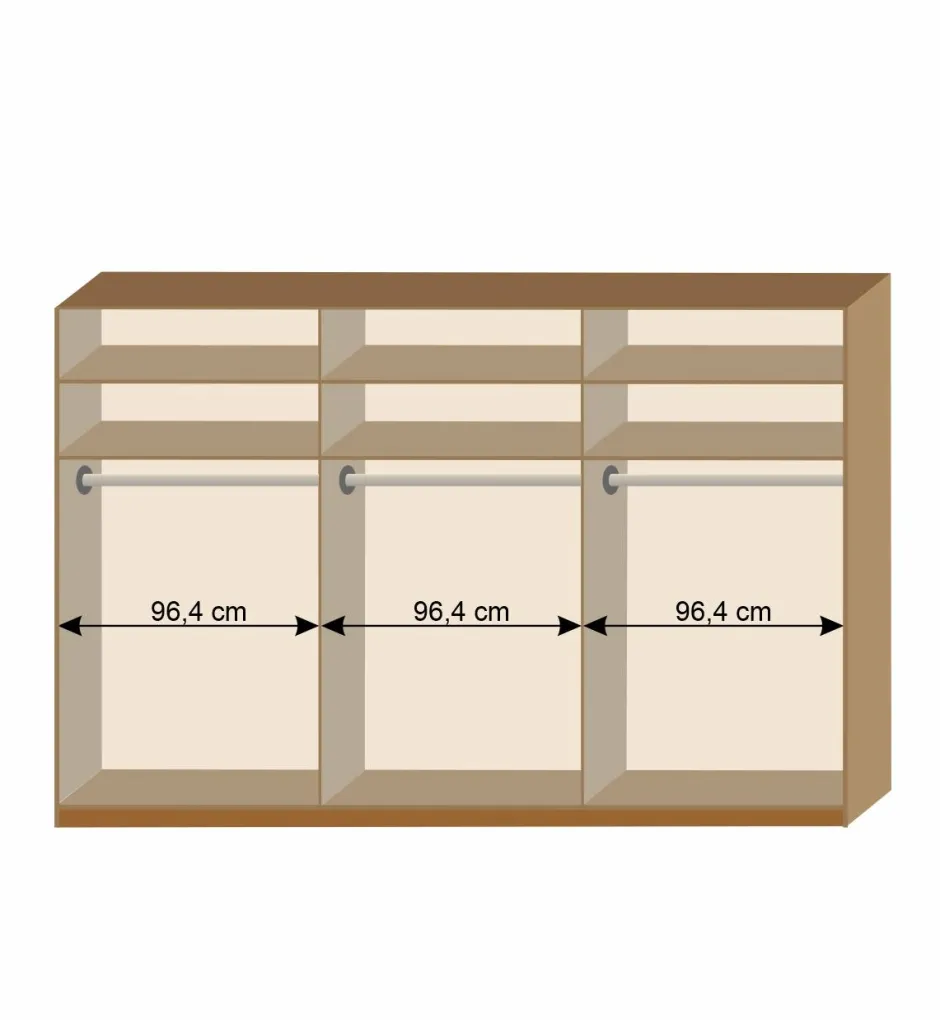 Wohnen Schwebetürenschrank in Kernbuche & Beige - Krofun