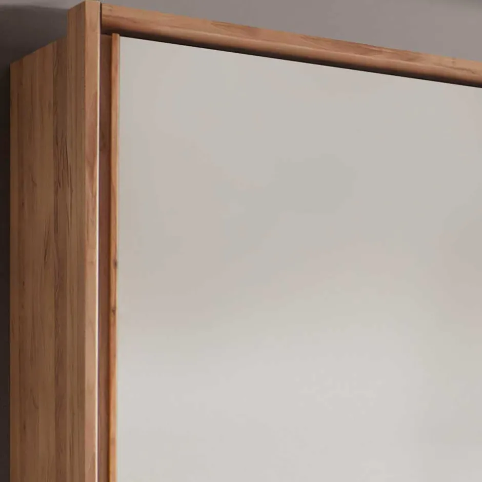 Wohnen Schwebetürenschrank in Kernbuche & Beige - Krofun