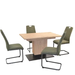 Wohnen Schwingstühle & Säulentisch ausziehbar - Leggera (fünfteilig)