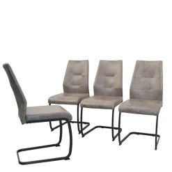 Wohnen Schwingstühle in Grau & Schwarz - Medeos (4er Set)