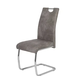 Wohnen Schwingstuhl aus Microfaser Grau - Kirana (Set)