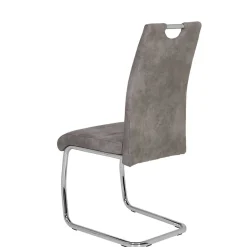 Wohnen Schwingstuhl aus Microfaser Grau - Kirana (Set)