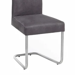 Wohnen Schwingstuhl Zanima mit Microfaser in Anthrazit (2er Set)