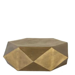 Sechseckiger Couchtisch aus Alu Guss in Gold - Geniale^Wohnen Discount
