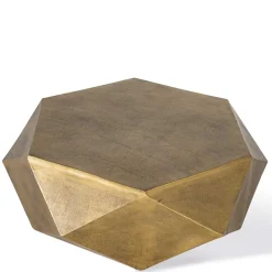 Sechseckiger Couchtisch aus Alu Guss in Gold - Geniale^Wohnen Discount