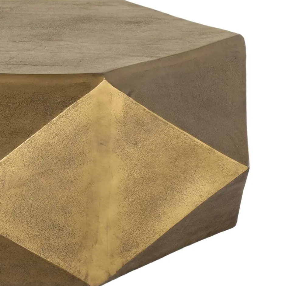 Sechseckiger Couchtisch aus Alu Guss in Gold - Geniale^Wohnen Discount