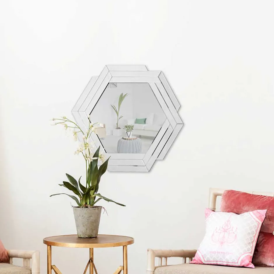 Wohnen Sechseckiger Design Spiegel für Wandmontage - Gionta