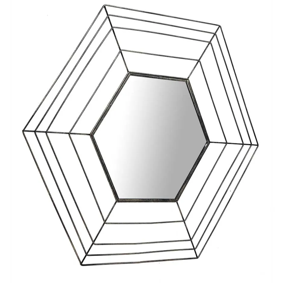 Sechseckiger Spiegel im Spinnweben Design - Vivenda^Wohnen Discount