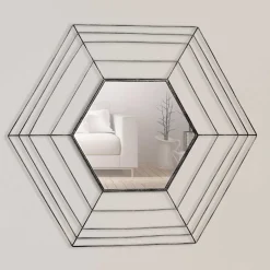 Sechseckiger Spiegel im Spinnweben Design - Vivenda^Wohnen Discount