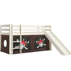 Kinder Wohnen Seeräuber Kinderbett als Hochbett mit Vorhang - Enevo