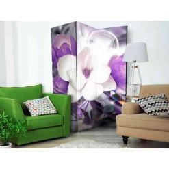 2-seitiger Druck Paravent in Weiß Lila - Avril^Wohnen Clearance