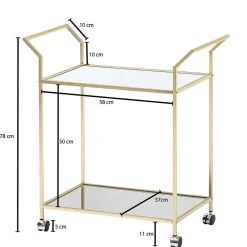 Wohnen Servierwagen mit Spiegel Ablagen - Akeno