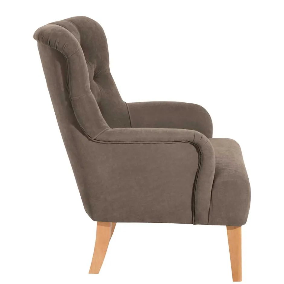 Sessel in Beigegrau und Buche - Celavio^Wohnen Best