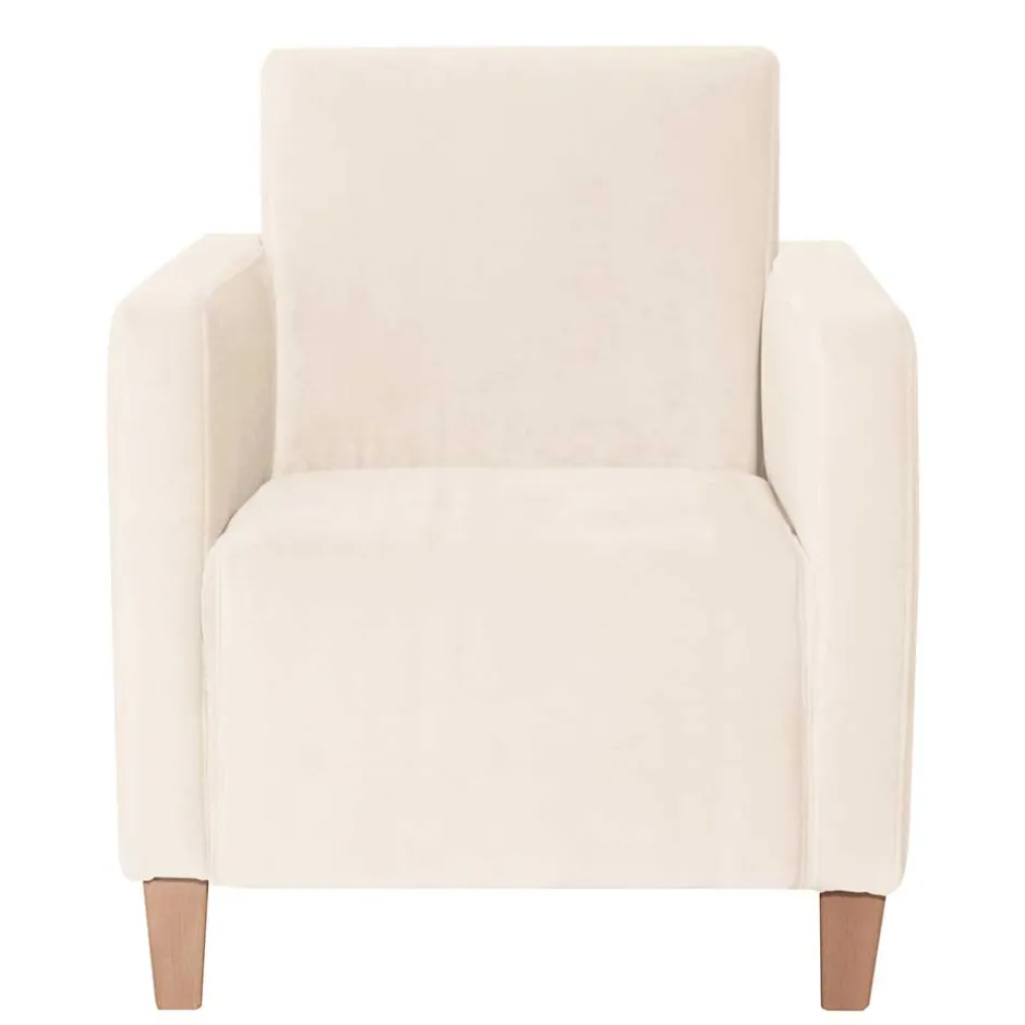 Sessel in Cremeweiß Samtvelours - Roger^Wohnen Clearance