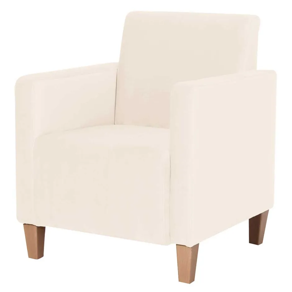 Sessel in Cremeweiß Samtvelours - Roger^Wohnen Clearance