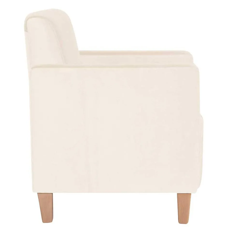 Sessel in Cremeweiß Samtvelours - Roger^Wohnen Clearance