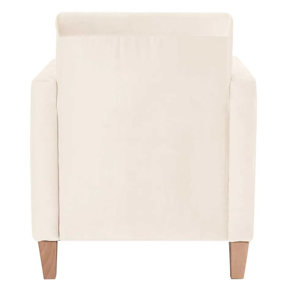 Sessel in Cremeweiß Samtvelours - Roger^Wohnen Clearance